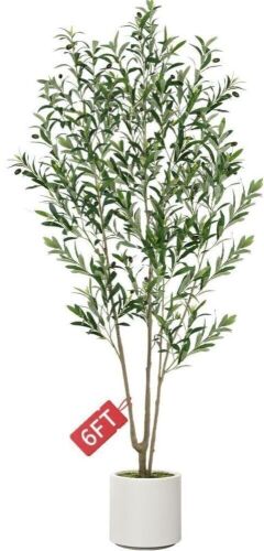 6' Faux Olive Tree with Tall Pot - Lot 146
