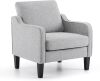 VINGLI Upholstered Arm Chair with Scooped Arms - Thumbnail 1