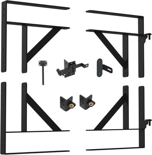Anti-Sag Gate Kit, Heavy Duty Gate Corner Brace Bracket with Gate Latch and Hinges - Lot 178