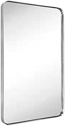 GRACTO 24x36'' Brushed Nickel Metal Framed Wall Mirror - Lot 183