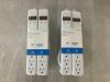 Lot of (2) 3 ft. 6-Outlet Power Strip Surge Protector with 45 Degree Flat Angle Plug, White (2-Pack) - Thumbnail 1