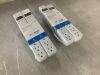 Lot of (2) 3 ft. 6-Outlet Power Strip Surge Protector with 45 Degree Flat Angle Plug, White (2-Pack) - Thumbnail 2