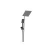 Glacier Bay Modern 1-Spray 7.9 in. Dual Tub Wall Mount Fixed and Handheld Shower Heads 1.8 GPM in Matte Black - Thumbnail 1