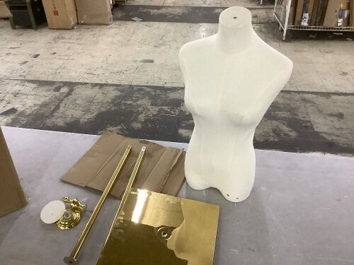 Adjustable Female Dress Form Mannequin with Golden Metal Stand - Lot 280
