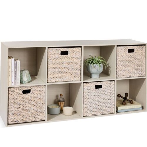 8-Cube Bookshelf, 11in Storage Display w/ Removable Panels, Customizable - Lot 314