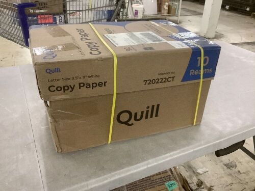 Quill 8.5" x 11" Copy Paper 20lb 92 Brightness, 5000 Sheets - Lot 321