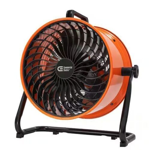 Commercial Electric 16 in. 3-Speed Drum Floor Fan in Orange High Velocity Turbo - Lot 330JF