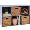 6-Cube Bookshelf, 11in Storage Display w/ Removable Panels, Customizable - Thumbnail 1