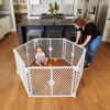 Toddleroo Superyard Freestanding 6-Panel Baby Playpen, Encloses Up to 18.5 Square Feet, 26 Inches Tall - Light Gray - Thumbnail 1