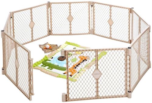 Toddleroo Superyard Freestanding 8-Panel Baby Playpen, 26 Inches Tall - Sand - Lot 363