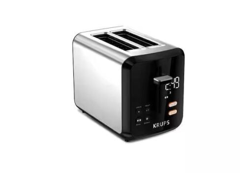 Krups Black My Memory Digital Stainless Steel 2-Slot Toaster - Lot 373JF