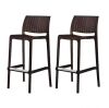 Rue Brown Stackable Resin Outdoor Bar Stool, 2-Pack - Thumbnail 1