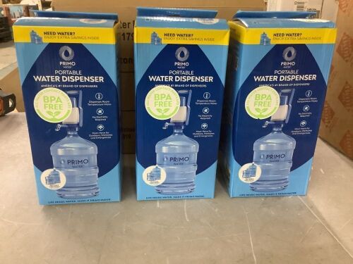 Lot of (3) Primo Portable Manual Water Pump Dispenser - Lot 382JF