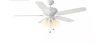 Hampton Bay Rockport 52 in. Indoor LED Matte White Ceiling Fan with Light Kit, Downrod, Reversible Blades and Reversible Motor - Thumbnail 1