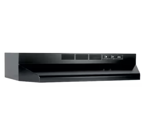 Broan-NuTone 41000 Series 30 in. Ductless Under Cabinet Range Hood with Light in Black - Lot 416JF