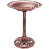 Vintage Outdoor Garden Bird Bath w/ Fleur-de-Lis Accents - Thumbnail 1