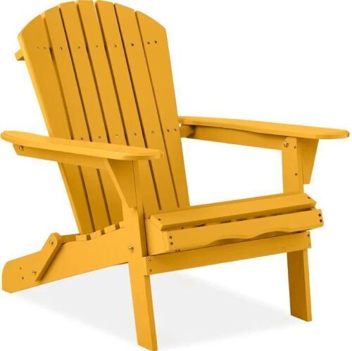 Folding Wooden Adirondack Chair, Accent Furniture w/ Natural Woodgrain - Lot 451