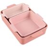 3PC Ceramic Bakeware Set Casserole, Loaf, Square Dishes w/ Handles - Thumbnail 1