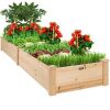 Wooden Raised Garden Bed Planter for Garden, Lawn, Yard - 8x2ft - Thumbnail 1