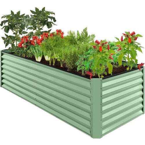 Outdoor Metal Raised Garden Bed for Vegetables, Flowers, Herbs - 8x4x2ft - Lot 469