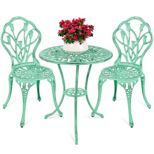 3-Piece Cast Aluminum Patio Bistro Furniture Set - Lot 471