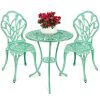 3-Piece Cast Aluminum Patio Bistro Furniture Set - Thumbnail 1