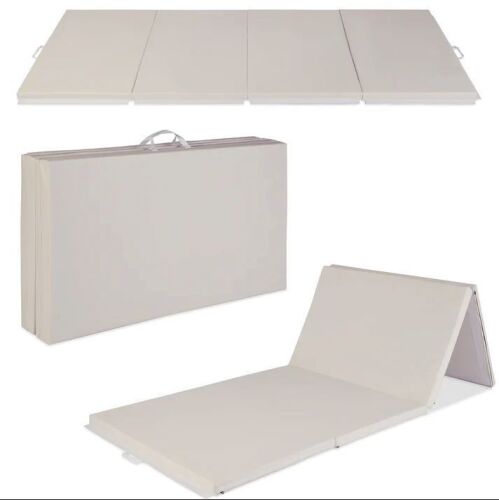 Folding Exercise Fitness Workout Gym Floor Mat w/ Handles - Lot 484