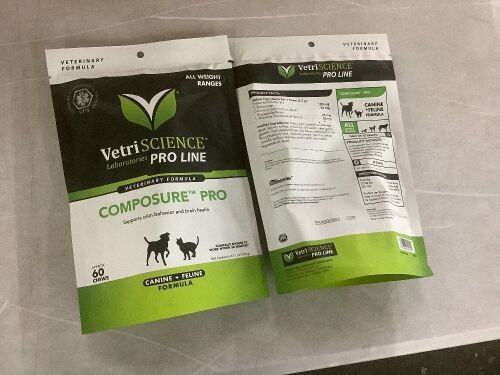 Case of (10) VetriScience Pro Line Composure Pro Pet Chews, Exp 12/25 - Lot 520
