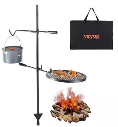 VEVOR Swivel Campfire Grill Portable Camp Fire Racks 360° Adjustable Open Fire Outdoor Cooking Equipment - Lot 533JF