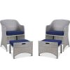 Outdoor Wicker Conversation Set - 2 Chairs & 2 Ottomans - Thumbnail 1