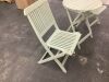 3-Piece Acacia Wood Bistro Set w/ Folding Table, 2 Chairs - 1 Chair Damaged - Thumbnail 4
