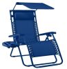 Folding Zero Gravity Recliner Patio Lounge Chair w/ Canopy, Side Tray - Thumbnail 1