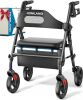 HOMLAND Foldable Rollator Walker with Seat - Thumbnail 1