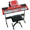 61-Key Beginners Electronic Keyboard Piano Set w/ Lighted Keys, Headphones - Thumbnail 1