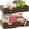 Set of 4 Water Hyacinth Pantry Baskets w/ Chalkboard, Chalk Marker - Thumbnail 1