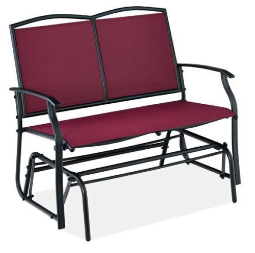 2-Person Patio Loveseat Swing Glider, Bench Rocker w/ Armrests - Lot 731