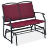 2-Person Patio Loveseat Swing Glider, Bench Rocker w/ Armrests - Thumbnail 1