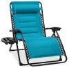 Oversized Padded Zero Gravity Chair, Folding Recliner w/ Headrest, Side Tray - Thumbnail 1
