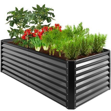 Outdoor Metal Raised Garden Bed for Vegetables, Flowers, Herbs - 6x3x2ft - Lot 757