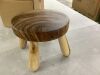 7 Inch Short Solid Wood Stool - Thumbnail 1