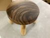 7 Inch Short Solid Wood Stool - Thumbnail 2