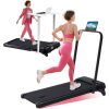Compact Walking Pad with Handle Bar, 3.5HP Portable Electric Small Treadmills with Handles for Home Small Spaces, 350LBS Capacity Under the Desk Treadmill with 3-Level Incline, 0.6-7.6MPH Walking Pads - Thumbnail 1
