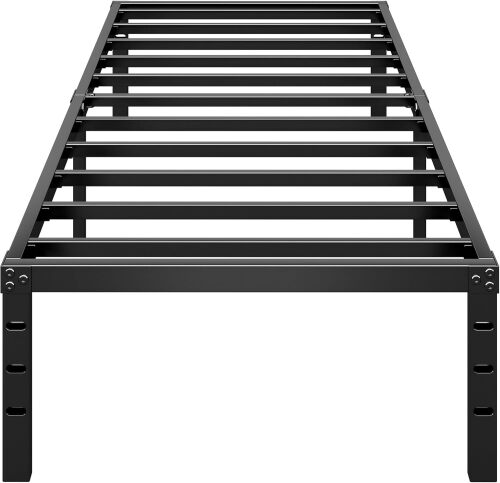 Metal Platform Bed Frame 18 Inch Tall,No Box Spring Needed,Twin Size Bed with Heavy Duty Strong Support Slats,Easy to Assemble - Lot 2719