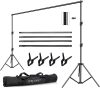 12ft x 10ft Photo Video Studio Heavy Duty Adjustable Photography Muslin Backdrop Stand Background Support System Kit with Carry Bag - Thumbnail 1