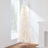 Pre-Lit White Pencil Christmas Tree w/ Metal Base, Incandescent Lights 6ft - Thumbnail 1