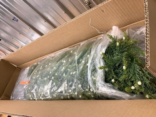 3ft Artificial Topiary Tree for Porch, Garden (Green-White) - Lot 2998