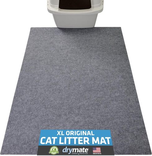 Drymate XL Original Cat Litter Mat, Contains Mess from Box, Protects Floors, Urine-Proof, Machine Washable, Soft on Kitty Paws, Absorbent, Waterproof (USA Made, Recycled Content) - Lot 2943