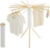 JOOM Tripod Clothes Drying Rack, Garment Rack Portable and Foldable Space Saving Laundry Drying Rack - Drying Rack Clothing Floor Folding Balcony Bedroom Household Wooden - Thumbnail 1