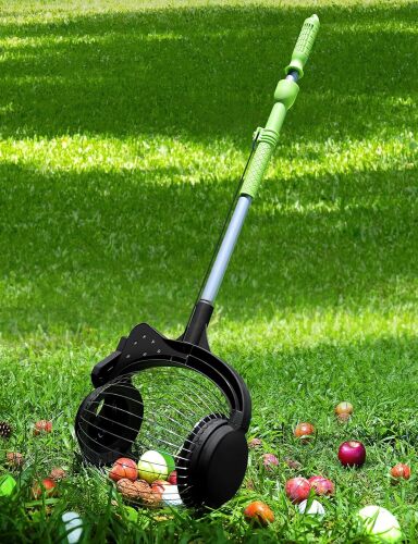 Nut Gatherer for Walnuts with 1.8-Gallon Capacity, No-Bend Emptying Design，Acorn Picker Upper Roller Suitable for 1.2"-3.6" Walnuts,Chestnuts, Fallen Apples & Tennis Balls - Lot 2972