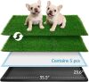 Grass Pad for Dogs Potty: 35.5” x 23.6” Indoor Dog Grass Pad with Tray 2 Pcs Replacement Artificial Grass Mats-5 Pics Disposable Puppy Pads for Puppy Training Apartment,Balcony & Apartment Use - Thumbnail 1